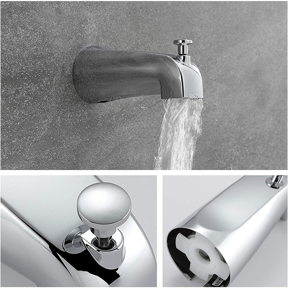 Aquacubic cUPC certified Polished Chrome Single-Handle Shower Trim Kit with Valve with Tub Spout
