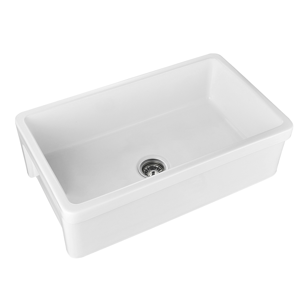 30 x 20 Inch Farmhouse Single Bowl Rectangular Reversible Fireclay Ceramic Kitchen Sink