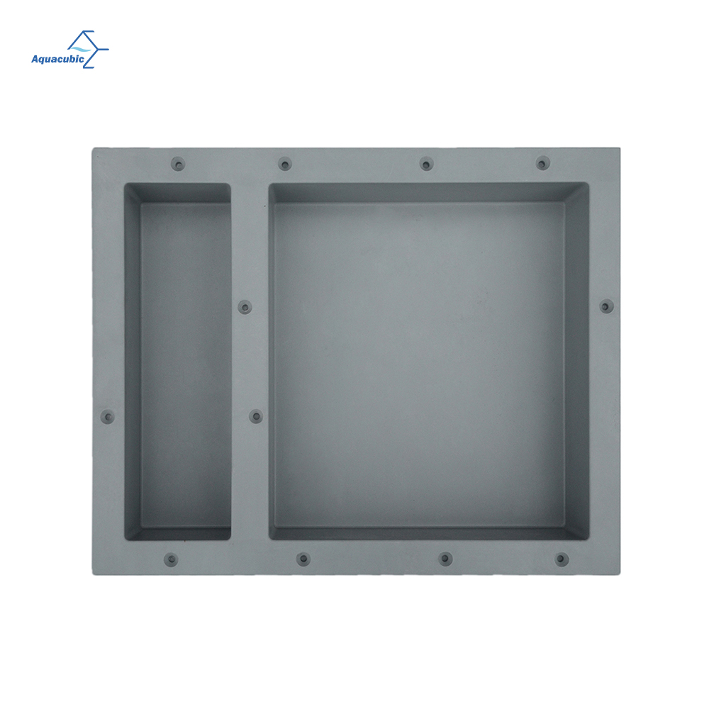 Rectangle Shower Wall Niche Tile Ready, Easy for DIY Collage, Glasstone SMC Recessed Shower Shelf
