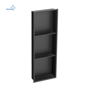 Factory Direct Bathroom 304 Stainless Steel Matte Black 3 Tier Recessed Shower Metal Niches