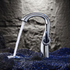 Unique Curve Twist Design Solid Brass High Arc Bathroom Basin Vanity Faucet for Commercial Bar Sink