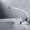 New Design Curved Solid Brass Bathroom Faucet Single Handle Vanity Sink Tap