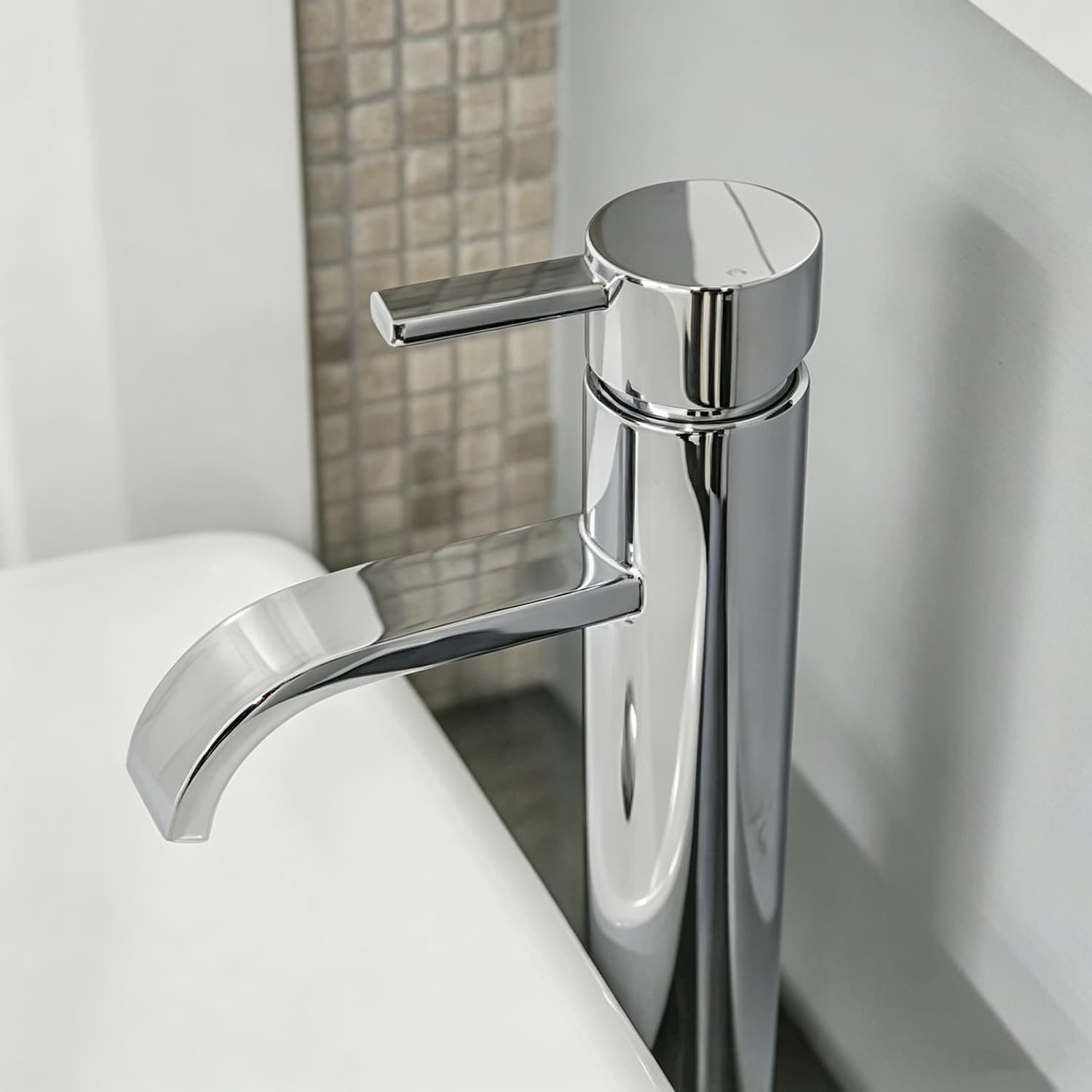 Single Handle Waterfall Basin Faucet, Polished Chrome Solid Brass | Premium Project Supplier