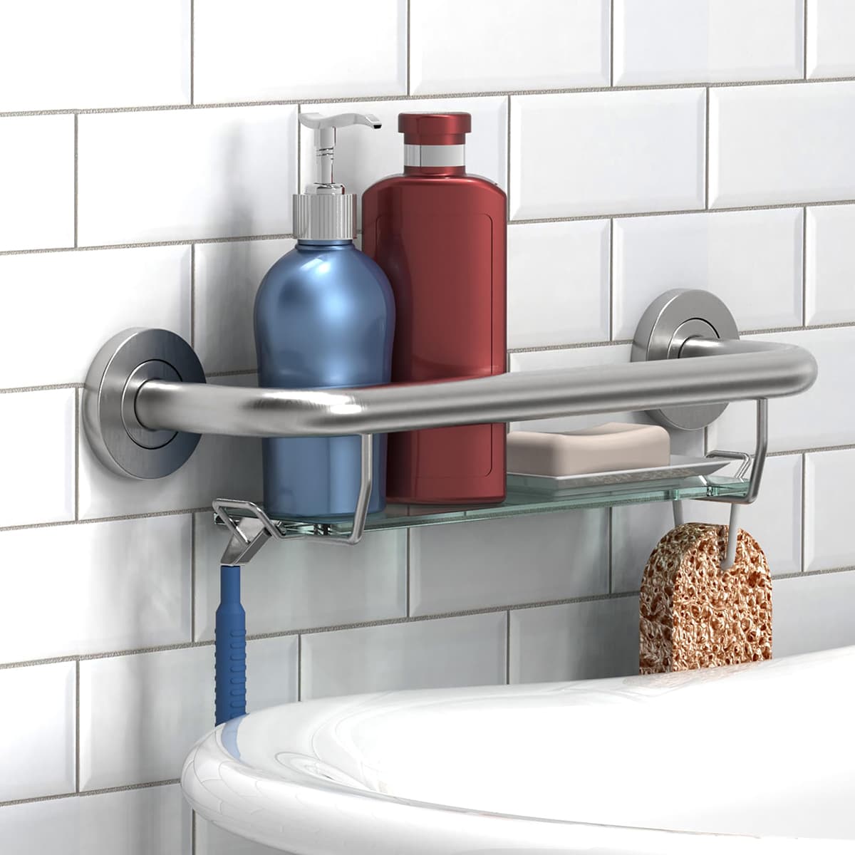 16" Straight Grab Bar, 500lb SUS304 Stainless Steel, ADA | Commercial Project Supplier