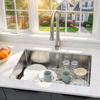 Handcrafted 304 Stainless Steel Single Bowl Kitchen Sink with Anti-Scratch Bottom Grid | Professional-Grade