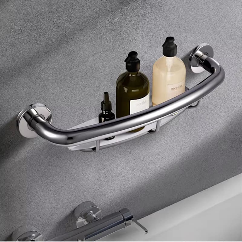 16" Wall Mount Grab Bar with Integrated Shelf, 500lb ADA | Compact Accessible Supplier