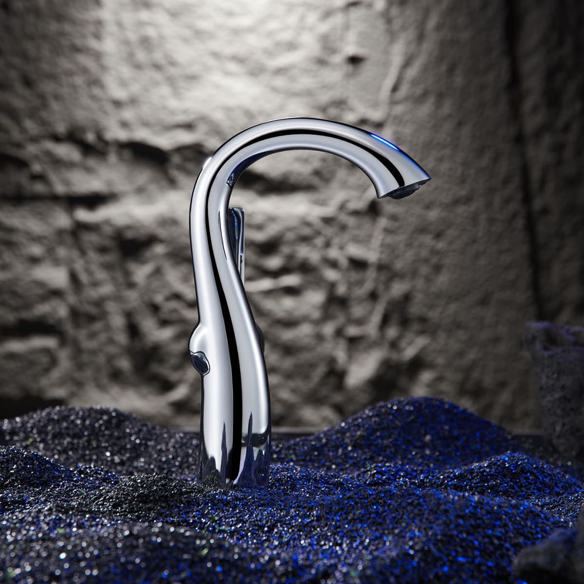 Unique Curve Twist Design Solid Brass High Arc Bathroom Basin Vanity Faucet for Commercial Bar Sink