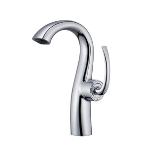 Unique Curve Twist Design Solid Brass High Arc Bathroom Basin Vanity Faucet for Commercial Bar Sink