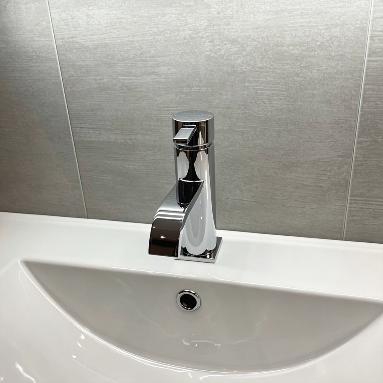 Single Handle Waterfall Basin Faucet, Polished Chrome Solid Brass | Premium Project Supplier