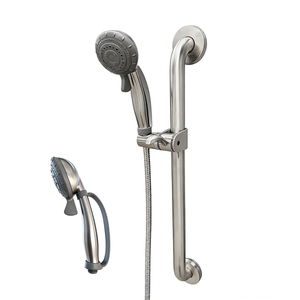 ADA Compliant Slide Bar Shower Set, 250lb Grab Bar Stainless Steel | Accessible Project Supplier