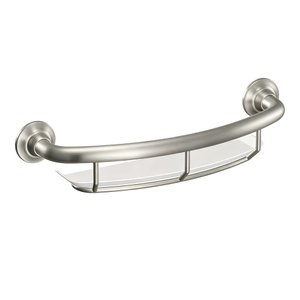 16" Wall Mount Grab Bar with Integrated Shelf, 500lb ADA | Compact Accessible Supplier