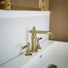 Antique Brass High Arc 8 Inch Widespread Two Handle Bathroom Vanity Sink Faucet