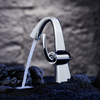 Modern Single Handle Solid Brass High Arc Basin Bathroom Vanity Faucet