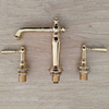Antique Brass High Arc 8 Inch Widespread Two Handle Bathroom Vanity Sink Faucet