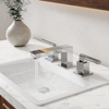 Two Handle Brass Bathroom Faucet Low Arc 3 Hole Vanity Basin Hot Cold Tap