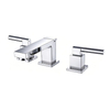 Two Handle Brass Bathroom Faucet Low Arc 3 Hole Vanity Basin Hot Cold Tap