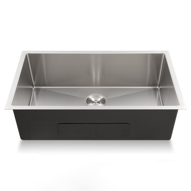 Handcrafted 304 Stainless Steel Single Bowl Kitchen Sink with Anti-Scratch Bottom Grid | Professional-Grade