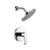 Concealed Shower Set Brass Wall Mounted Rainfall Shower System Single Handle Bathroom Mixer Set