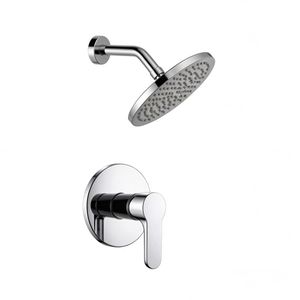 Concealed Shower Set Brass Wall Mounted Rainfall Shower System Single Handle Bathroom Mixer Set