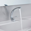 New Design Curved Solid Brass Bathroom Faucet Single Handle Vanity Sink Tap