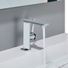 Deck Mounted Brass Bathroom Faucet Single Handle Hot Cold Lavatory Tap